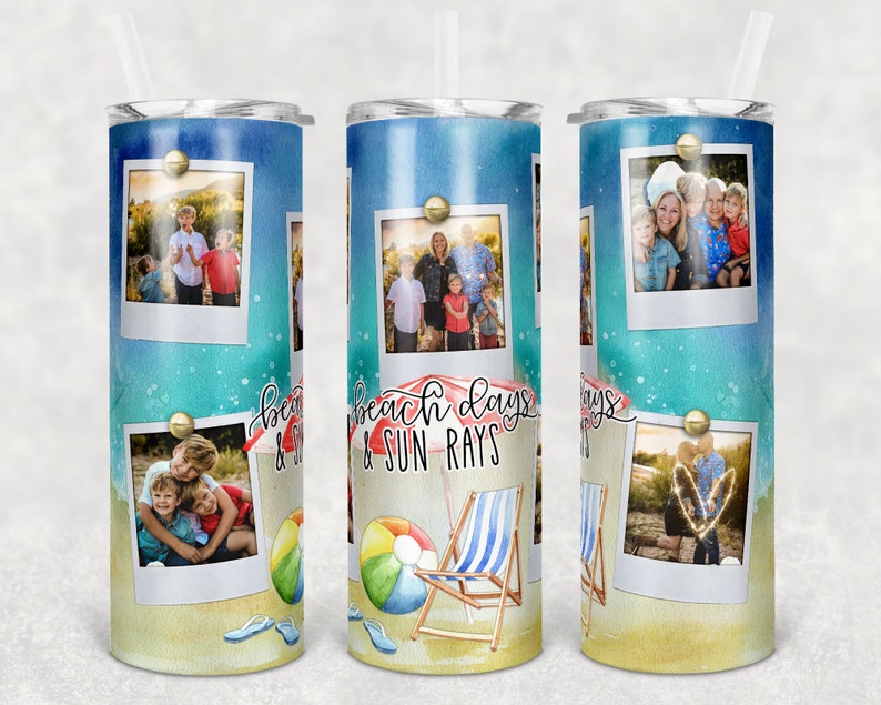 Download 20 oz Skinny Tumbler Picture Frame Beach Days Sublimation ...