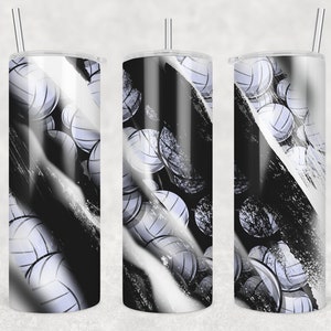 20 oz Skinny Tumbler Sublimation Template Milky Way Solid Black Sports Volleyball Straight Design Digital Download PNG tumblers