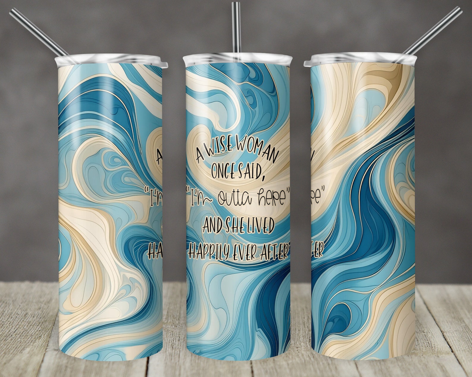 20 Oz Skinny Tumbler Blue and Cream Swirl Sublimation Design Digital ...
