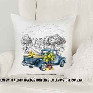 Conception en sublimation pour oreillers, serviettes et plus encore camion vintage Lemon GroveTéléchargement numérique PNG NUMÉRIQUE UNIQUEMENT rv ajouter des citrons à personnaliser