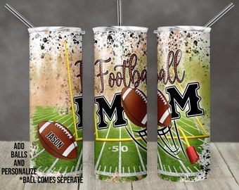 Football Mom Tumbler Personalize Players Names With Ball Sublimation Template Design Digital Download PNG Instant DIGITAL ONLY