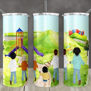20 oz Skinny Tumbler Kids Service Coordinator Playground with and without words Tumbler Sublimation Design PNG Instant DIGITAL ONLY