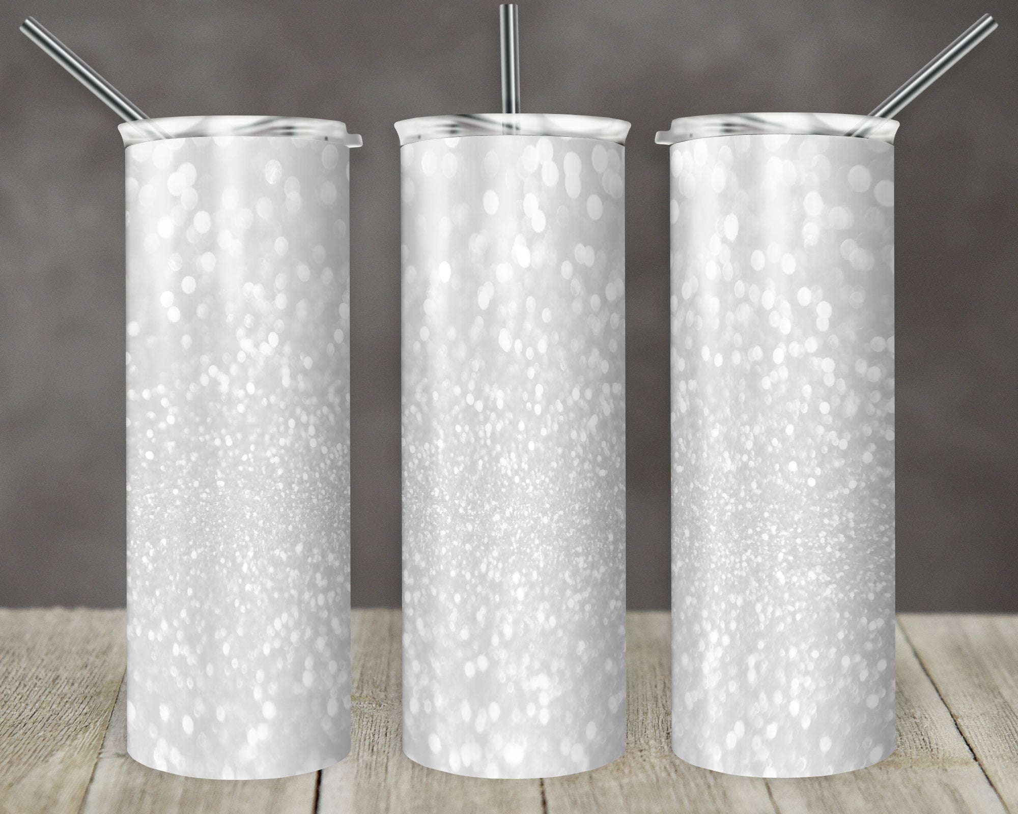 20 oz Skinny Tumbler Sublimation Design Template Glitter Blurred White  Straight Design Digital Download PNG