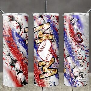 20 oz Skinny Tumbler Baseball Mom Glitter Heart on Field Milky way Sublimation Design Template Design Digital Download PNG Instant DIGITAL