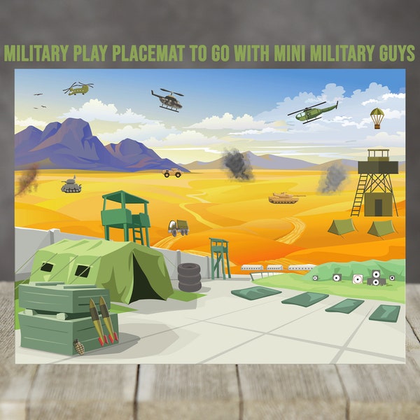 Military Play Mat Military Combat Scene Sublimation Design for Placemats Mat or Felt Great Gift Idea for Kids Digital Download PNG DIGITAL