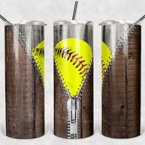 20 oz Skinny Tumbler Zipper Softball Sublimation Design Template Design Digital Download PNG Instant DIGITAL ONLY rts tumblers Tamara