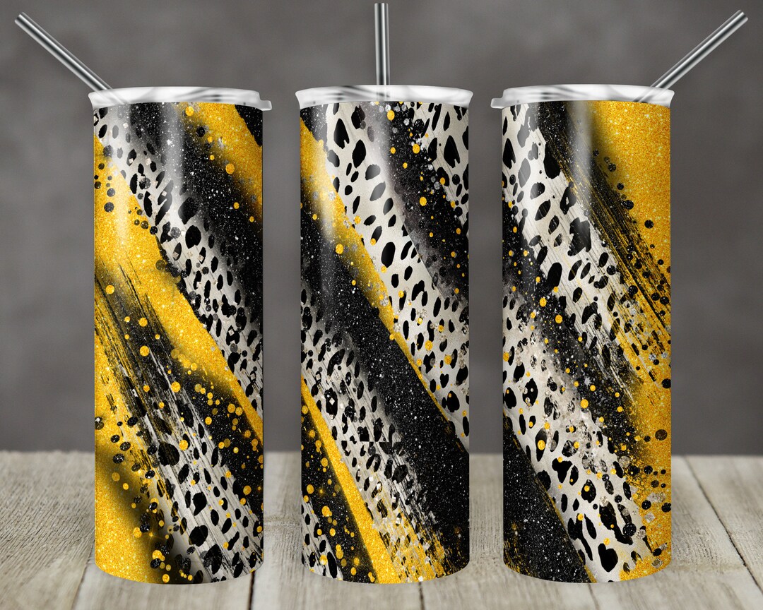 20 Oz Skinny Tumbler Sublimation Template Agate Milky Way Black Yellow ...