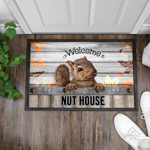 Door Mat Funny Nut House Squirrel design Welcome to the Nut House Sublimation Design Digital Download PNG Instant DIGITAL ONLY