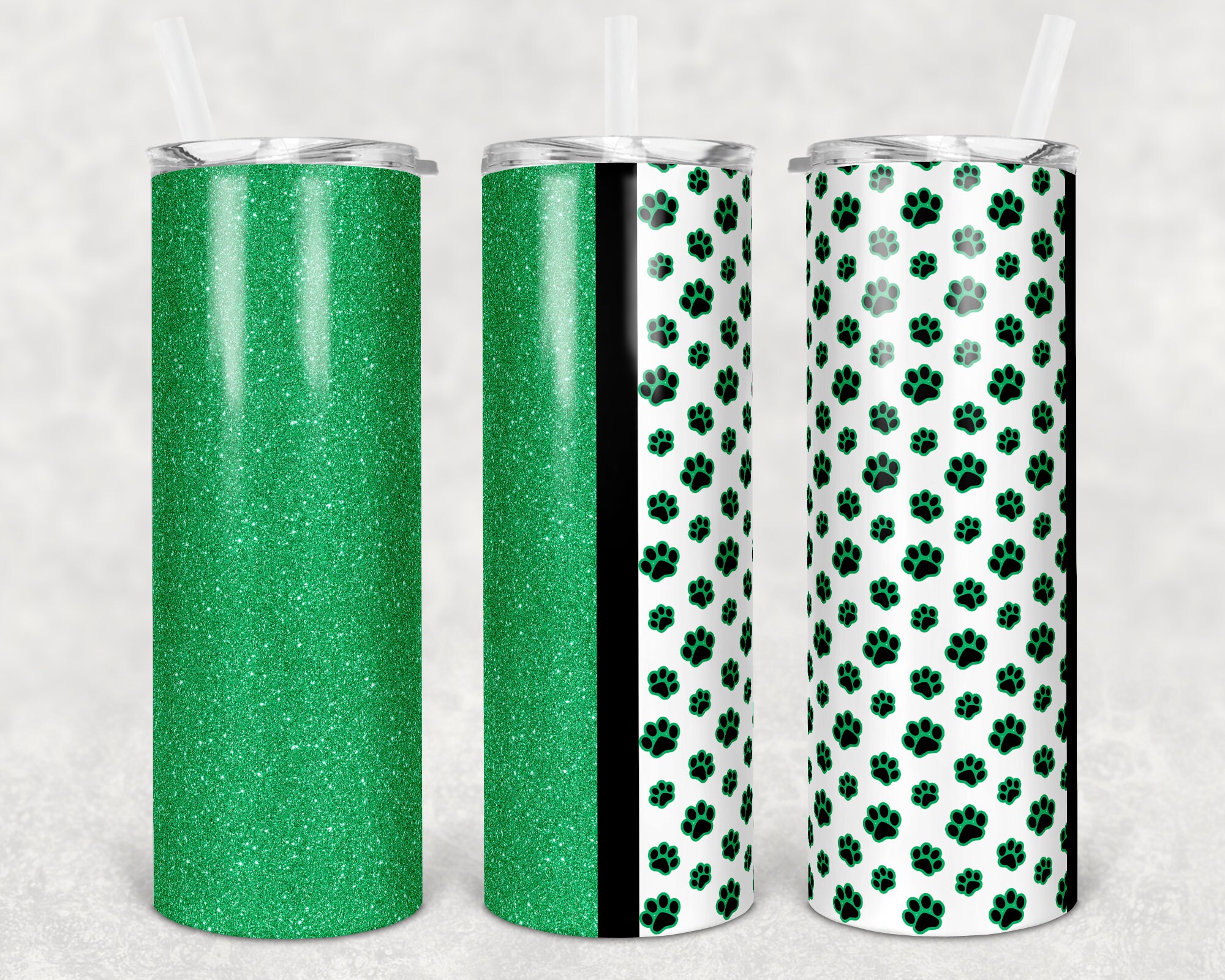 20 Oz Skinny Tumbler Sublimation Design Template Gold Glitter Swirl ...