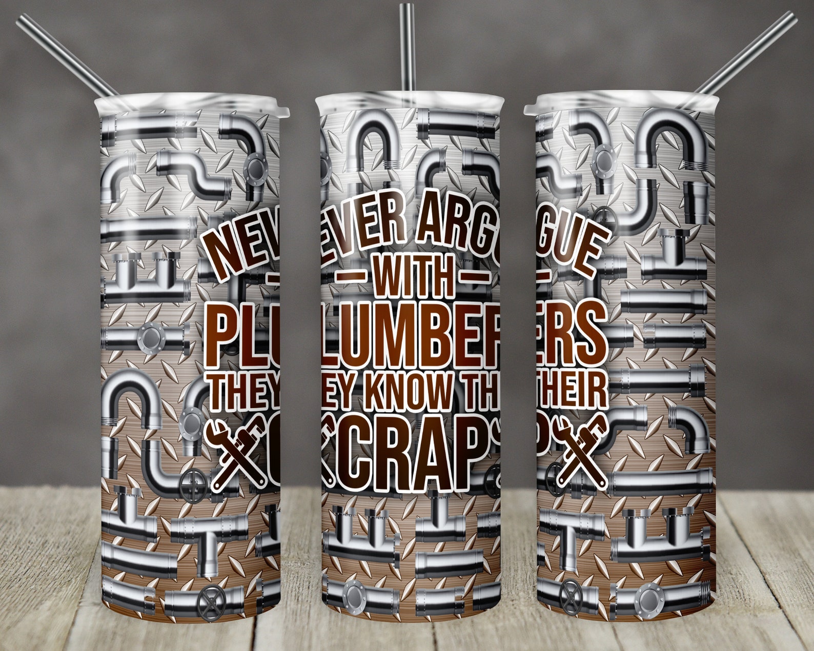 20 Oz Skinny Tumbler Sublimation Design Template Plumbing Plumbers Know ...