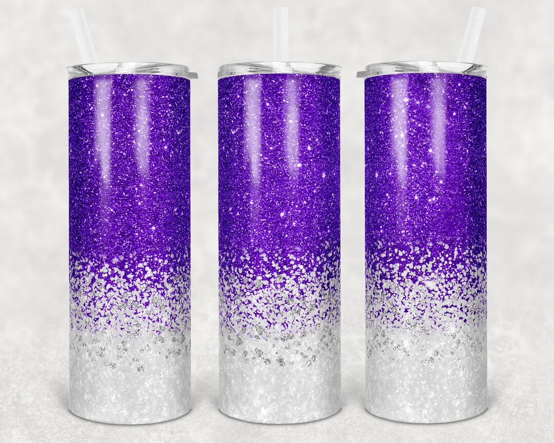 20 Oz Skinny Tumbler Sublimation Design Template Glitter Confetti ...