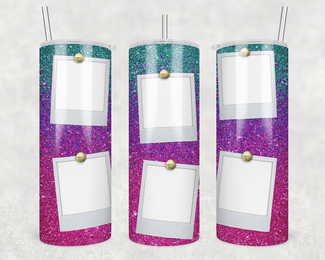 20 Oz Skinny Tumbler Sublimation Design Template Glitter 6 Photos Ombre ...