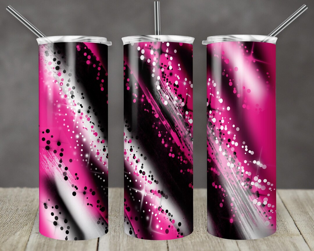 20 Oz Skinny Tumbler Sublimation Template Agate Milky Way Hot Black ...