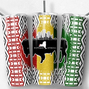 20 oz Skinny Tumbler Sublimation Design Buffalo Strong New York Silhouette City T-Shirt Tumbler Digital Download PNG Inst DIGITAL Only