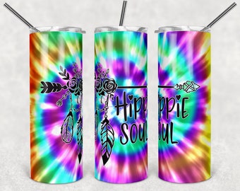 20 oz Skinny Tumbler TieDye Hippie Soul Sublimation Design  Digital Download PNG Instant DIGITAL ONLY rts tumblers Tamara