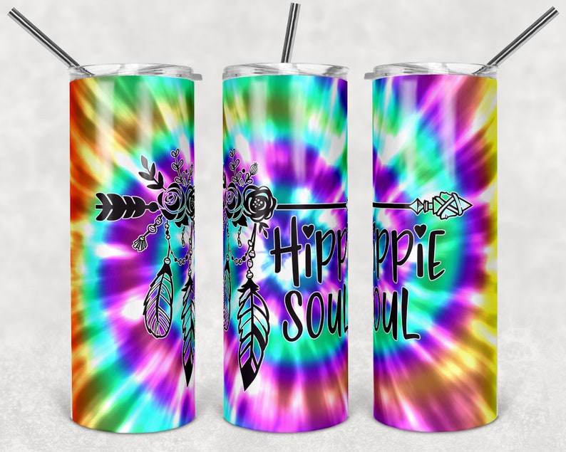 Download 20 oz Skinny Tumbler TieDye Hippie Soul Sublimation Design ...