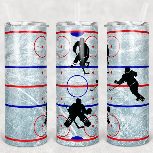 20 oz Skinny Tumbler Hockey Rink Hockey Players Sublimation Design  Digital Download PNG Instant DIGITAL ONLY rts tumblers Tamara