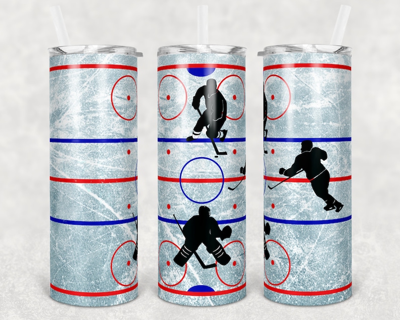 20 Oz Skinny Tumbler Hockey Rink Hockey Players Sublimation Etsy