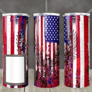 20 Oz Skinny Tumbler Patriotic USA Veteran Flag Eagle - Etsy