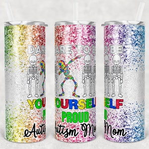 20 oz Skinny Tumbler Sublimation Design Template Autism Awareness Mom Digital Download PNG Instant DIGITAL ONLY rts tumblers Tamara