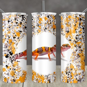 20 oz Skinny Tumbler Sublimation Design Modello Power Wash Leopard Gecko Straight Design Digital Download PNG Reptile