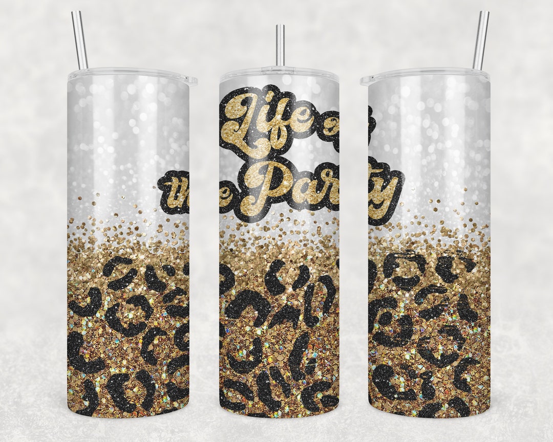 20 Oz Skinny Tumbler Sublimation Design Template White Black Gold ...
