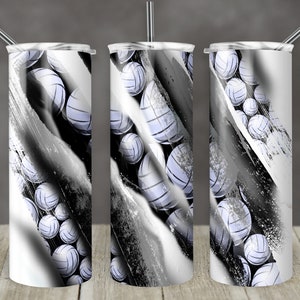 20 oz Skinny Tumbler Sublimation Template Milky Way Solid Gray Black Sports Volleyball Straight Design Digital Download PNG tumblers