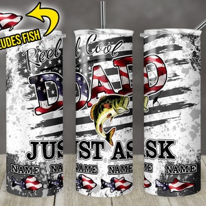Fishing Dad design 20 oz Tumbler Sublimation Template Digital Download PNG Fishing Fathers Day Fish Dad Customize Name Personalize