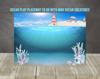 Ocean Beach Play Mat Sea Scene Sublimation Design for Placemats Mat or Felt Great Gift Idea Kids Digital Download PNG DIGITAL ONLY