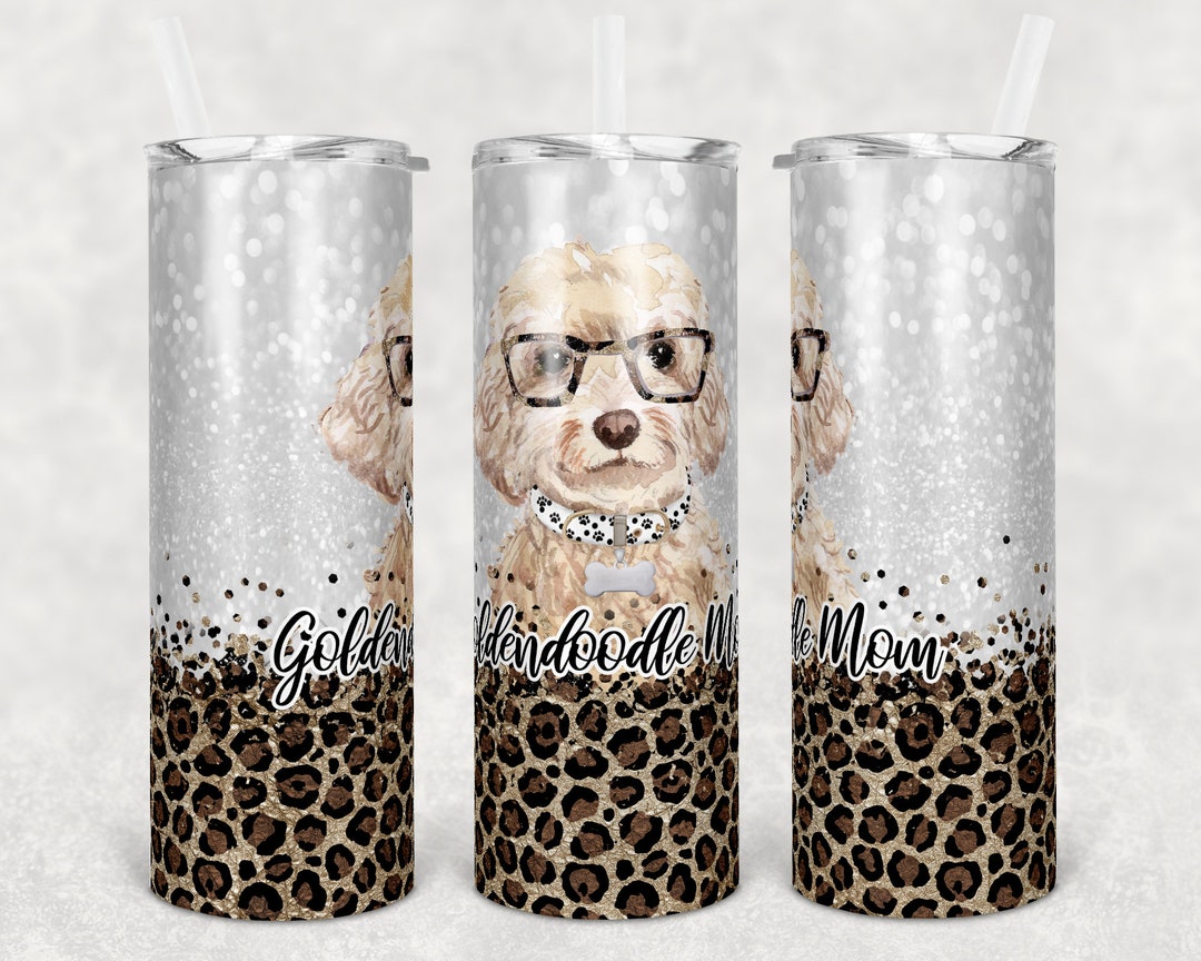 20 Oz Skinny Tumbler Sublimation Golden Doodle Dog Mom Glitter and ...