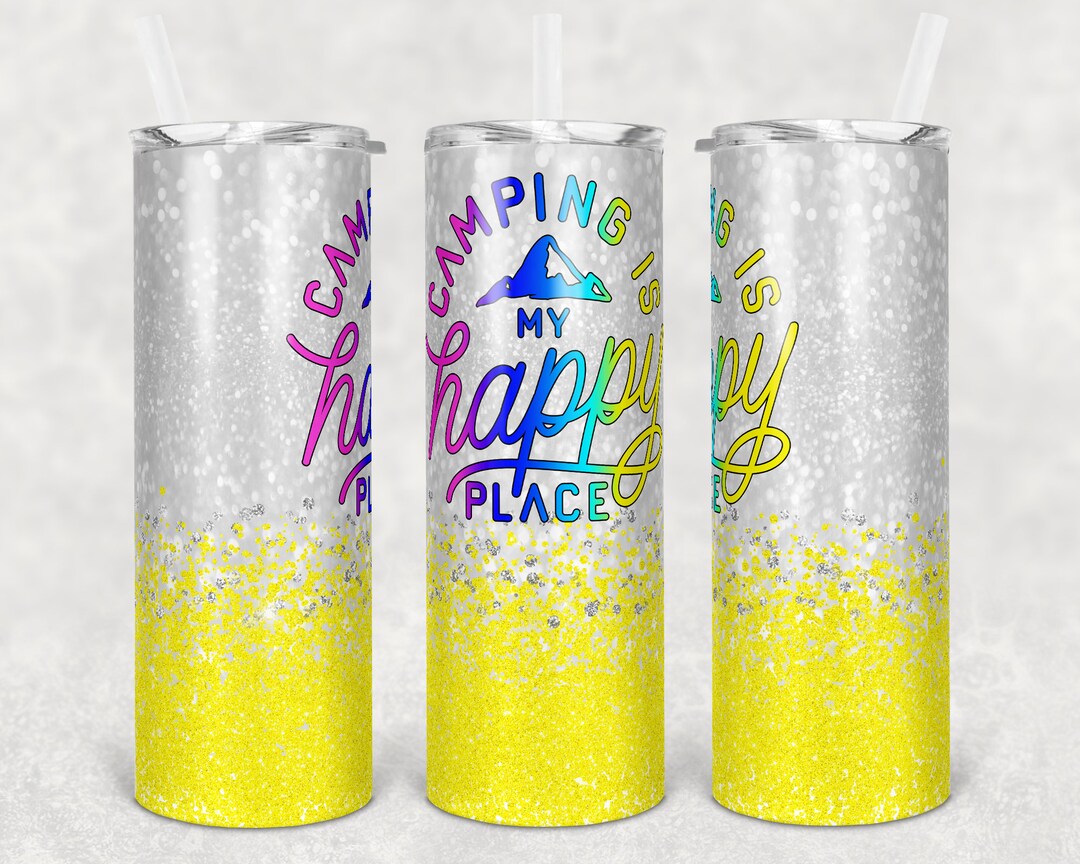 20 Oz Skinny Tumbler Sublimation Design Template Ombre Yellow Bright ...