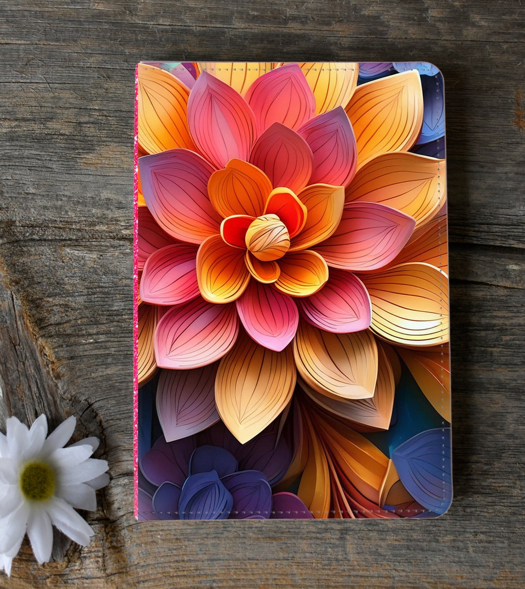 Journal Sublimation Design Template 3D Floral Flower Pretty Flower ...