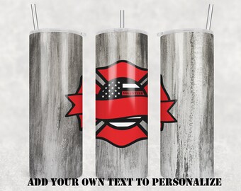 20 oz Skinny Tumbler Sublimation Design Template Pompier Volontaire Blank Wood Background Design Digital Download PNG Inst DIGITAL Uniquement