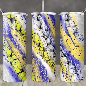20 oz Skinny Tumbler Sublimation Template Milky Way Glitter Volleyball Softball Royal Gold Straight Design Digital Download PNG tumblers