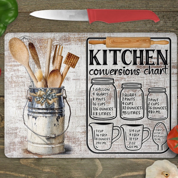 Glass Cutting Board Sublimation Design Kitchen Wooden Spoons Year Round Farmhouse Kitchen Conversions Digital Download PNG DIGITAL ONLY