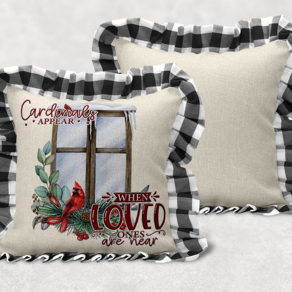 Sublimation Design for Pillows Memorial Design Digital Download PNG DIGITAL pillows shirts and more Cardinal Appear when loved ones are near