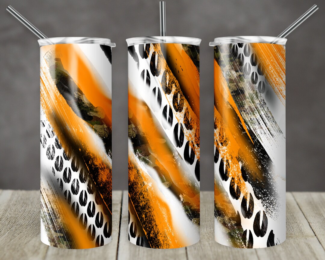 20 Oz Skinny Tumbler Sublimation Template Agate Milky Way Orange Camo ...