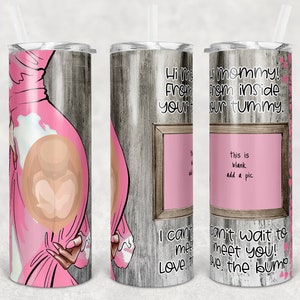 20 oz Skinny Tumbler Picture Frame Tumbler Pregnant mom Photo New Mom Sublimation Design PNG Instant DIGITAL ONLY rts tumblers Tamara