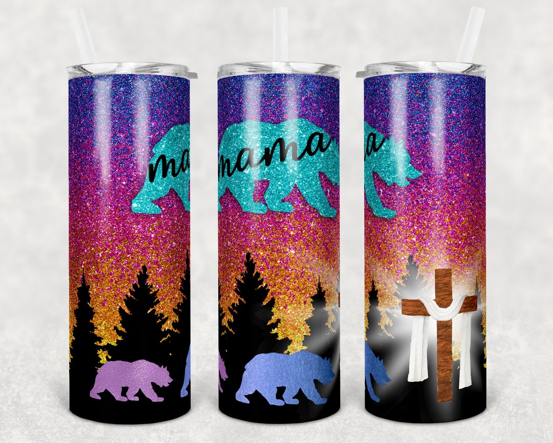 20 Oz Skinny Tumbler Sublimation Design Template Mama Bear Christian ...