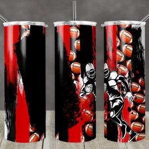 20 oz Skinny Tumbler Milky way Football Place For Name Red Black Sublimation Design Template Digital Download PNG Instant DIGITAL ONLY