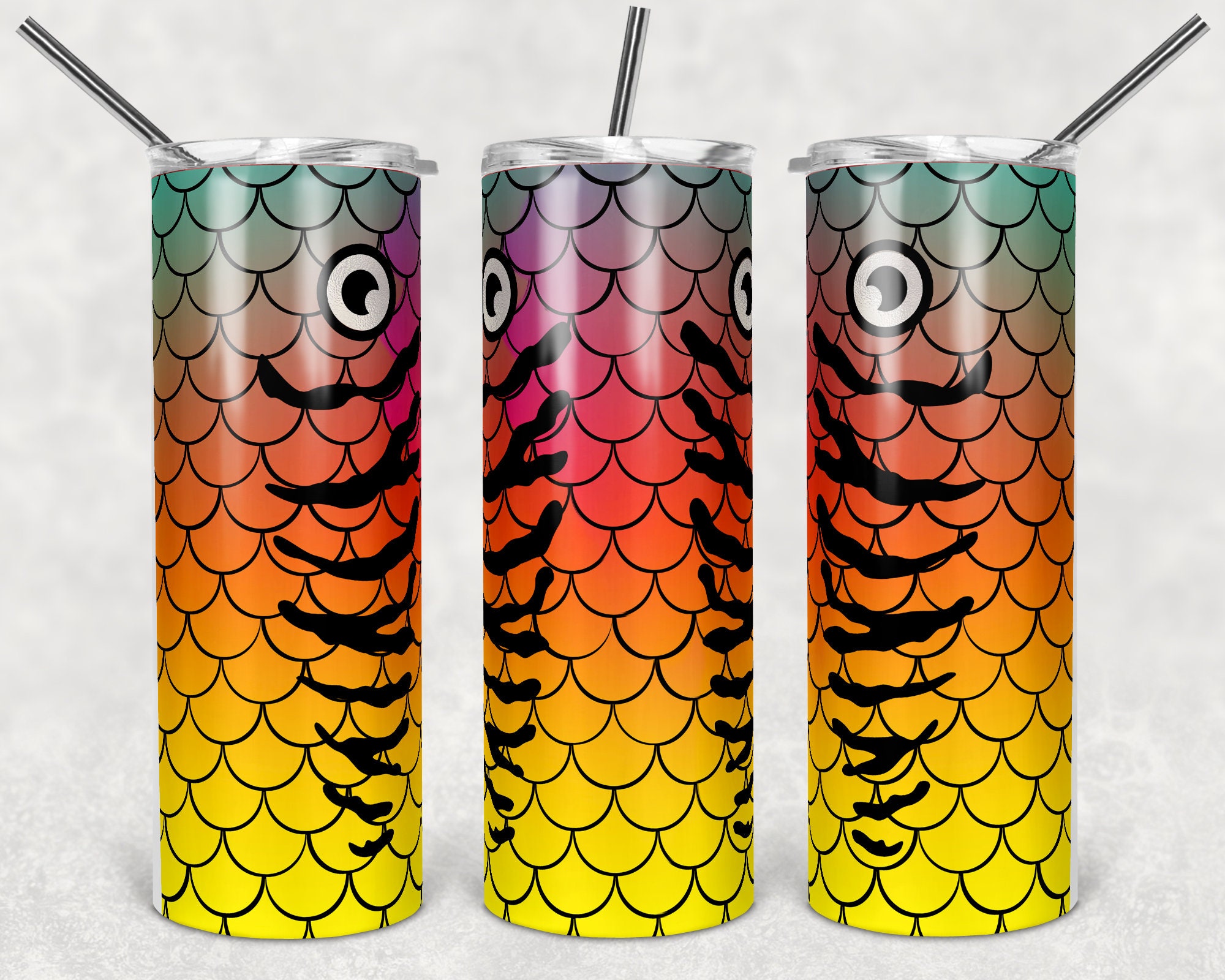 Buy 20 Oz Skinny Tumbler Fishing Lure Colorful Scales Sublimation