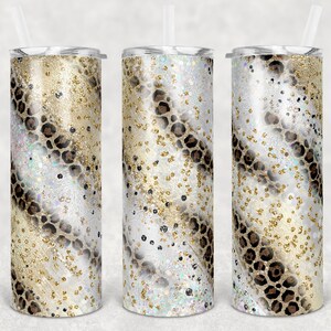 20 Oz Skinny Tumbler Sublimation Agate Milky Way Glitter Leopard Gold ...