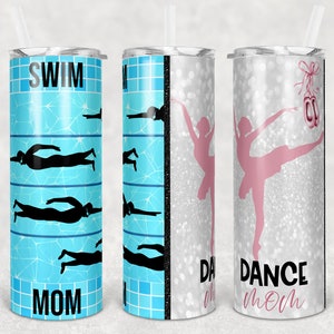20 oz Skinny Tumbler Swim Mom Dance Mom Half and Half Sublimation Design  Digital Download PNG Instant DIGITAL ONLY rts tumblers Tamara