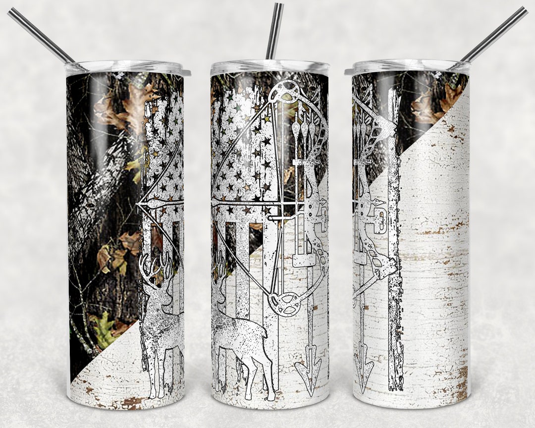 20 Oz Skinny Tumbler Camp Deer Bow Hunting Sublimation Design Digital ...