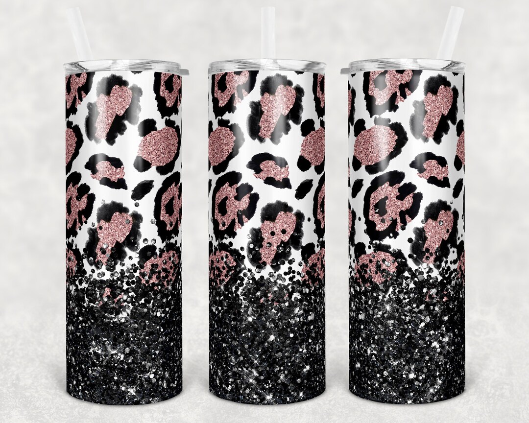 20 Oz Skinny Tumbler Sublimation Design Template Pink Leopard - Etsy