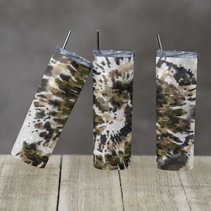 20 oz Skinny Tumbler TieDye Tie Dye Glitter Camouflage Camo Gold Black Sublimation Design Digital Download PNG Instant DIGITAL ONLY