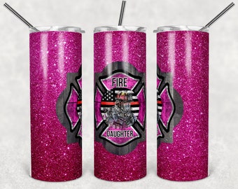 20 oz Skinny Tumbler Sublimation Design Template Pink Fire Daughter Design Digital Download PNG Inst DIGITAL Seulement rts tumblers Tamara