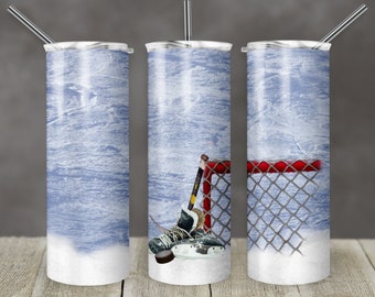 20 oz Skinny Tumbler Hockey Hintergrund Sublimation Design Digital Download PNG Sofort DIGITAL ONLY Eishockey Eishockey