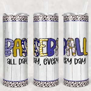 20 oz Skinny Tumbler Sublimation Design Template Baseball Design Digital Download PNG Instant DIGITAL ONLY rts tumblers Tamara