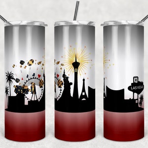 20 oz Skinny Tumbler Sublimation Design Template Ombre Vegas Skyline Straight Vegas vacation Design Digital Download PNG tumblers Tamara